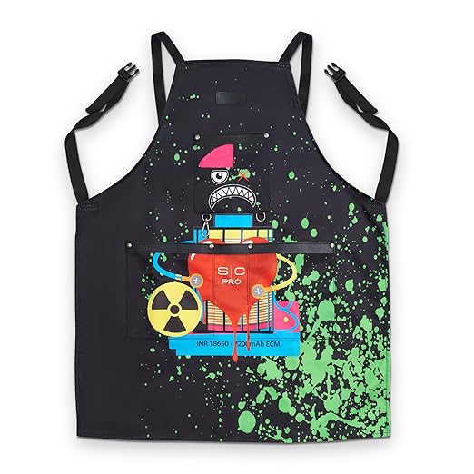 StyleCraft Water-Repellent Barber/Salon Apron - Radioactive Black