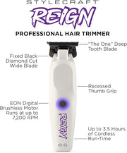 StyleCraft Reign Professional Hair Trimmer with EON Digital Brushless Motor
