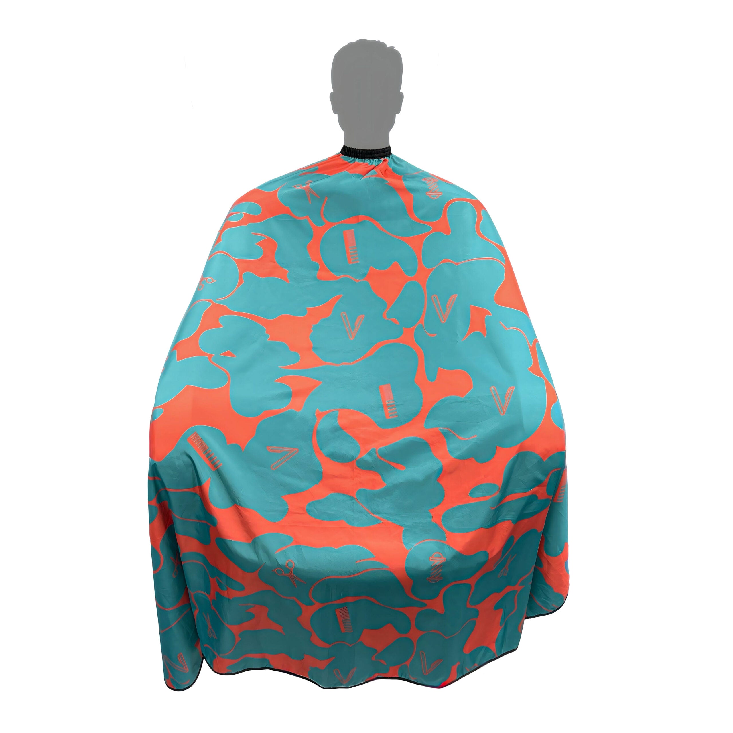 Lorreto Premium Barber Cape Green Orange Camo design LC-CAMG