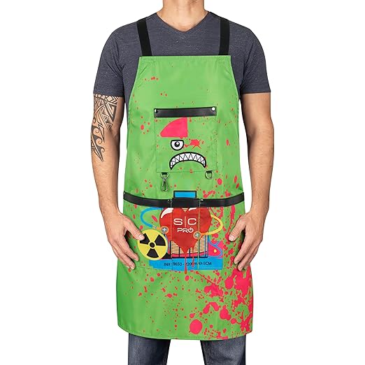 StyleCraft Water-Repellent Barber/Salon Apron with Adjustable Straps in Radioactive Green