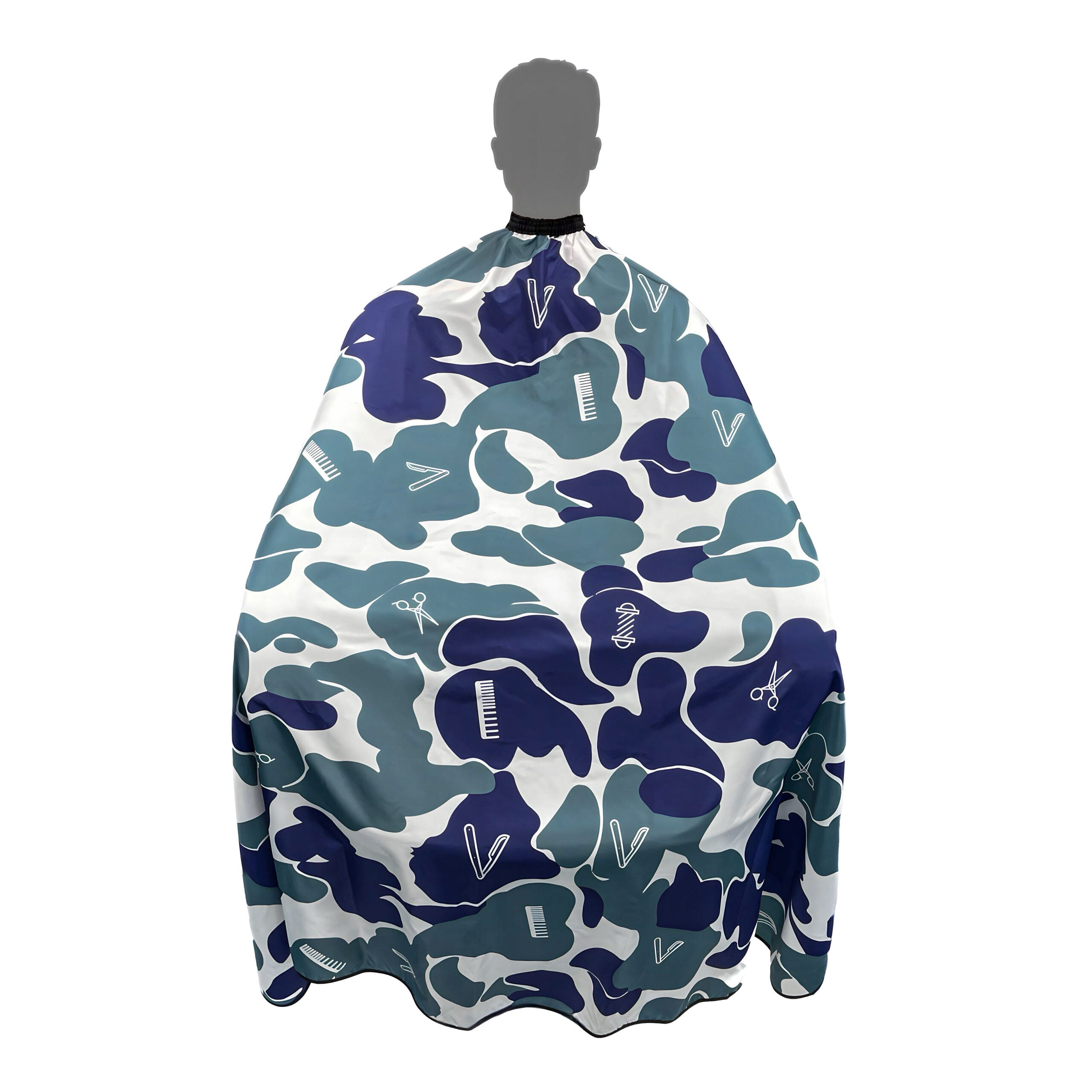 Lorreto Premium Barber Cape Navy Camo Design LC-CAMN