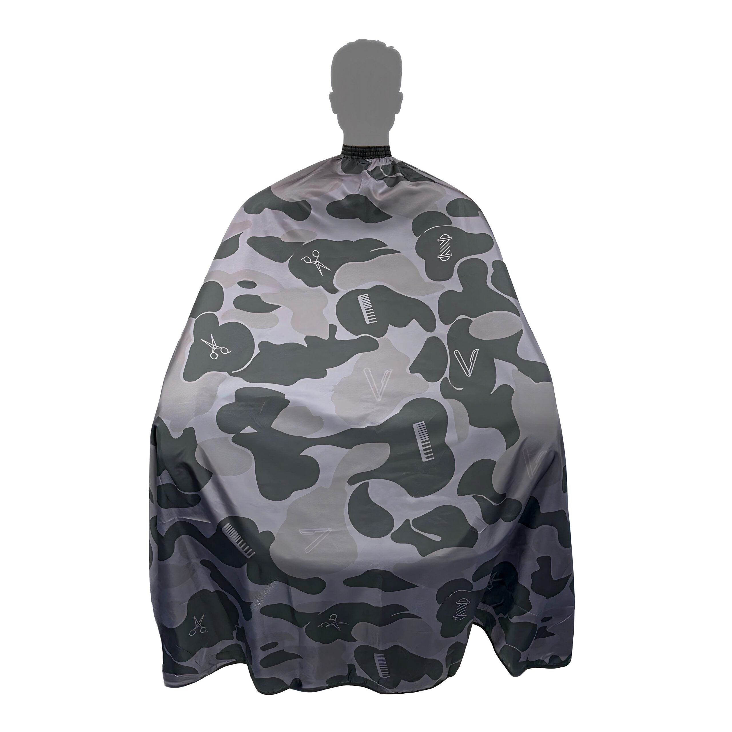 Lorreto Premium Barber Cape Dark Grey Camo Design LC-CAMDG