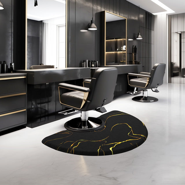 Lorreto UV Design Barber Semi-Cercle Anti-Fatigue Floor Mat 3' x 5' - 7/8''