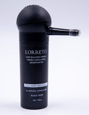 Lorreto Black Hair Building Fibres 30g + pump
