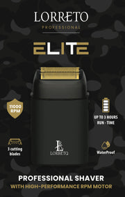 LORRETO ELITE Professional Shaver with High-Performance RPM Motor Model-LP313B (BLACK)