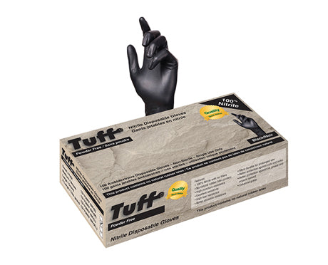 Tuff Disposable Nitrile Gloves 100 Pack - Black