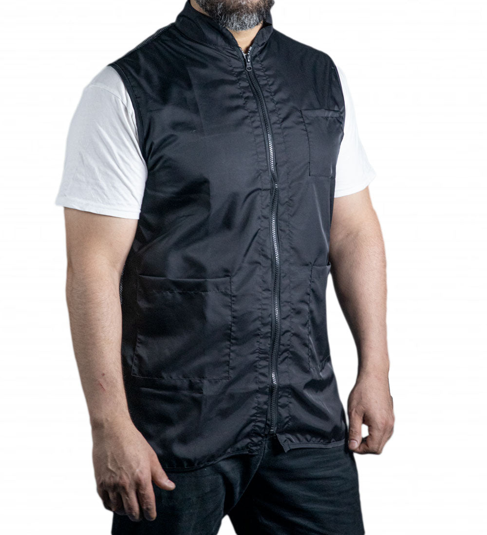 Lorreto Fashion Sleevless Mesh Barber Vest (Black)