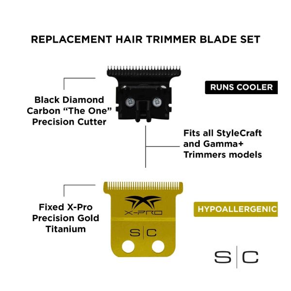 STYLECRAFT X-PRO PRECISION GOLD TITANIUM TRIMMER DLC Model SC523GB